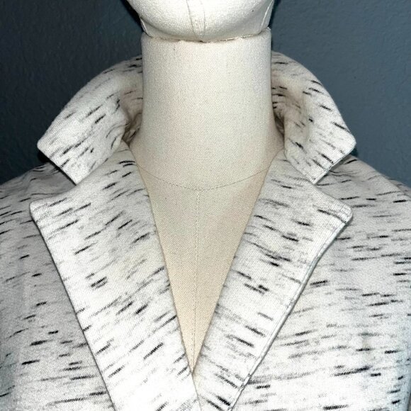 CARTONNIER ANTHROPOLOGIE Knit Blazer Cream Black- chiffon peplum back -NWOT - S - Picture 9 of 12